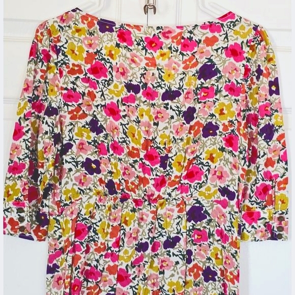 Anthropologie Tulle Womens Floral Faux Wrap Dress Medium Short Spring Easter - Picture 10 of 13